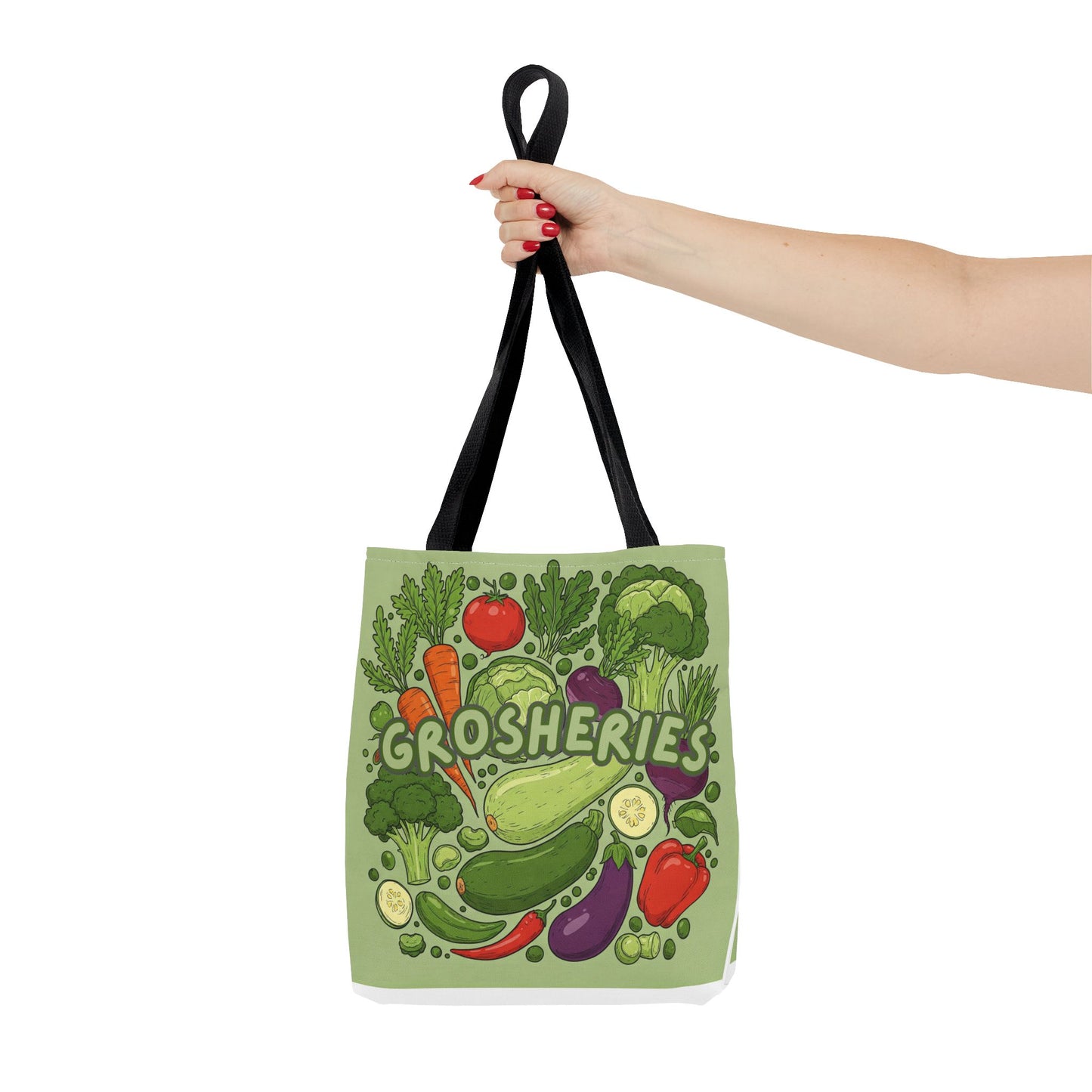 Grosheries Tote Bag - Fun Vegetable Market Eco-Friendly Shopping Bag