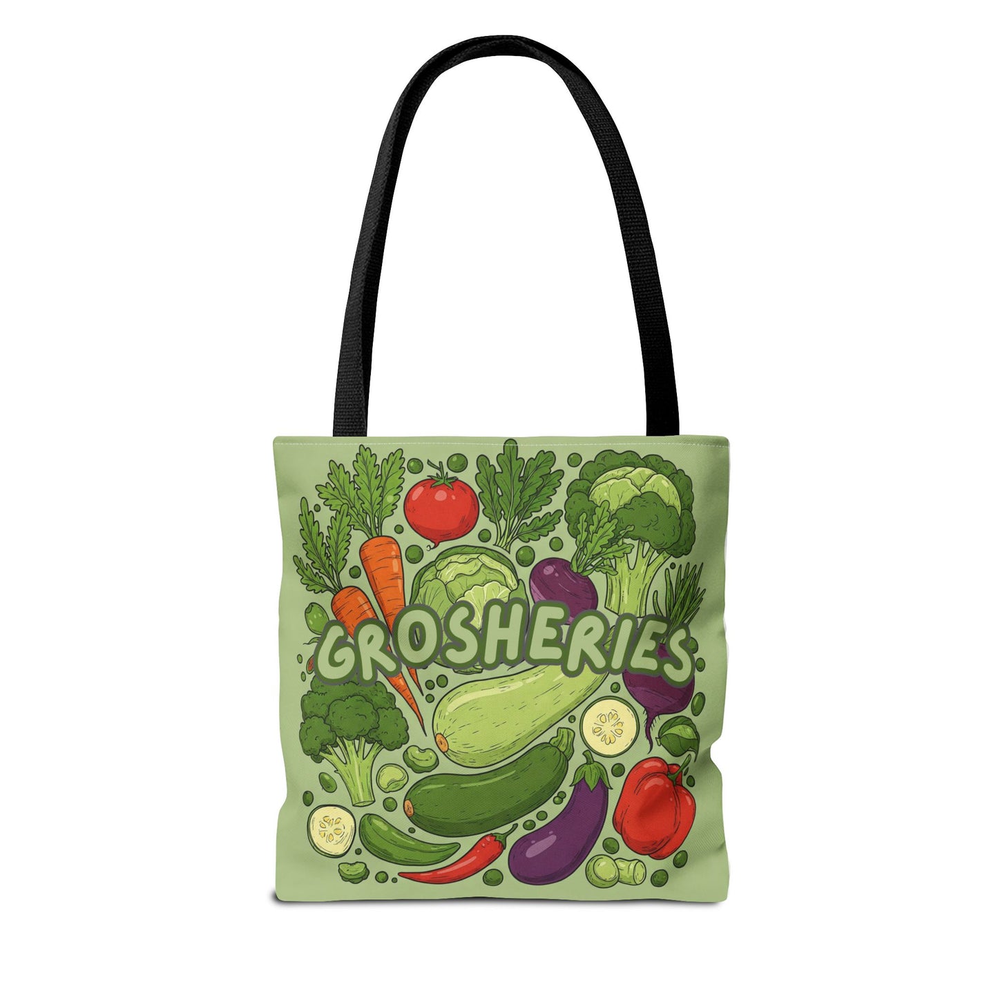Grosheries Tote Bag - Fun Vegetable Market Eco-Friendly Shopping Bag