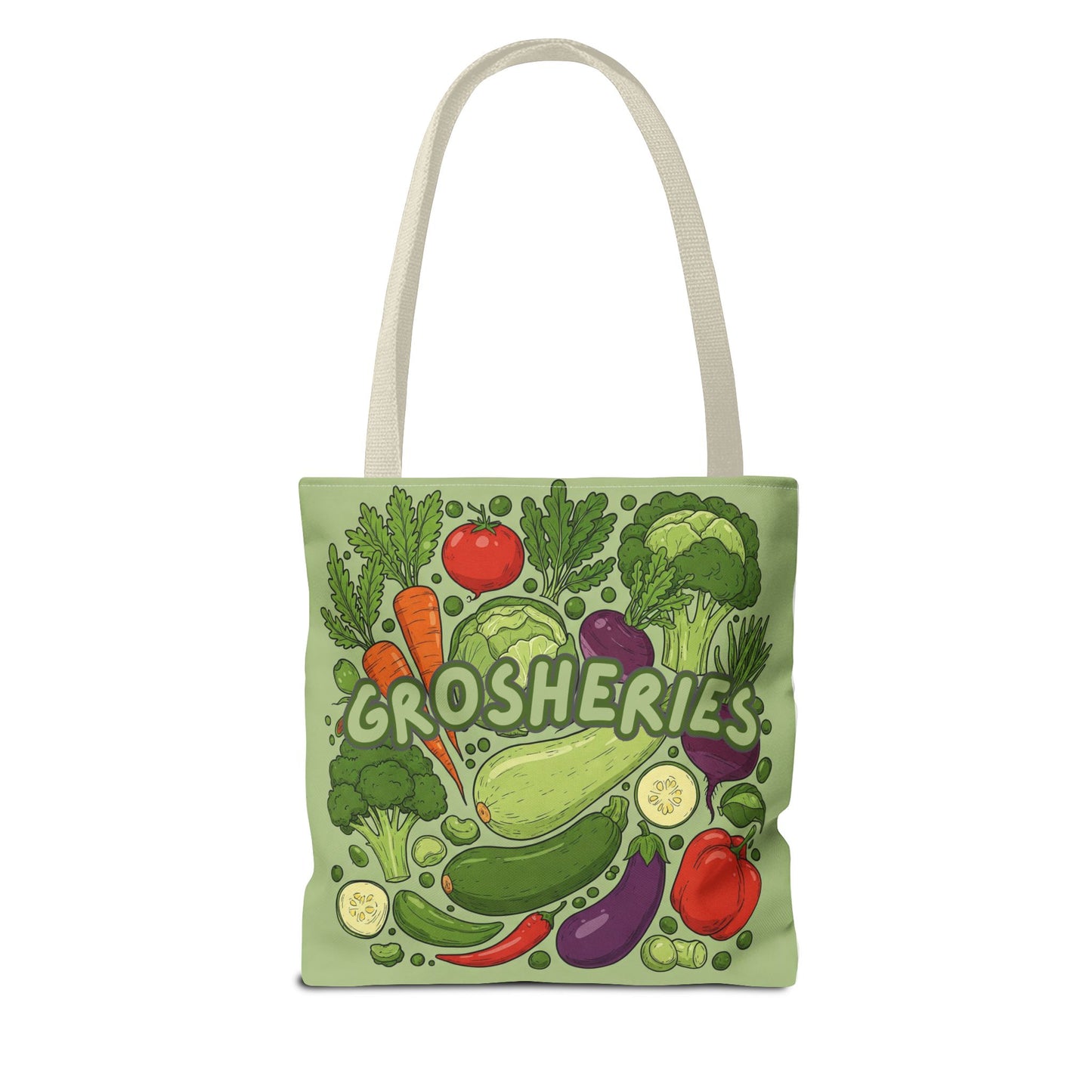 Grosheries Tote Bag - Fun Vegetable Market Eco-Friendly Shopping Bag