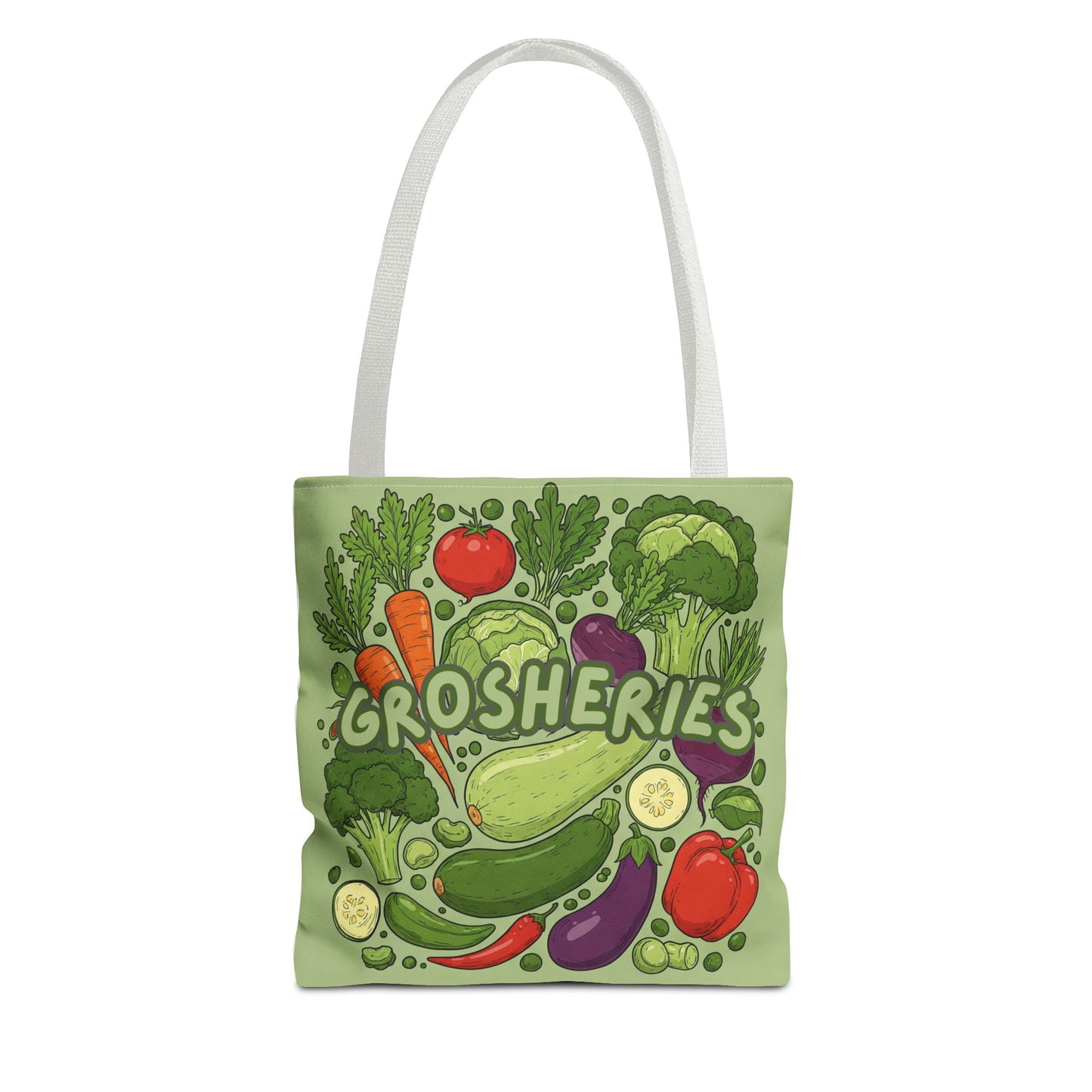Grosheries Tote Bag - Fun Vegetable Market Eco-Friendly Shopping Bag