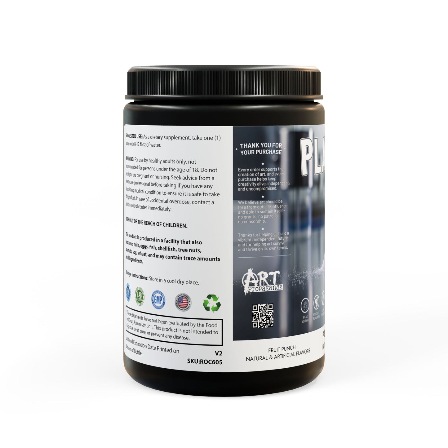 Placebo Powder Pre-Workout Supplement, Fruit Punch (204g, 7.1oz)