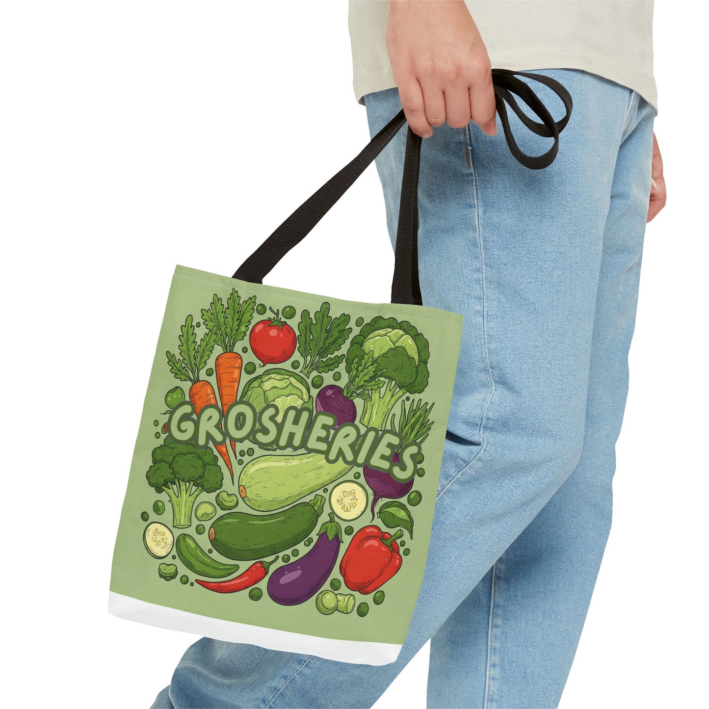 Grosheries Tote Bag - Fun Vegetable Market Eco-Friendly Shopping Bag