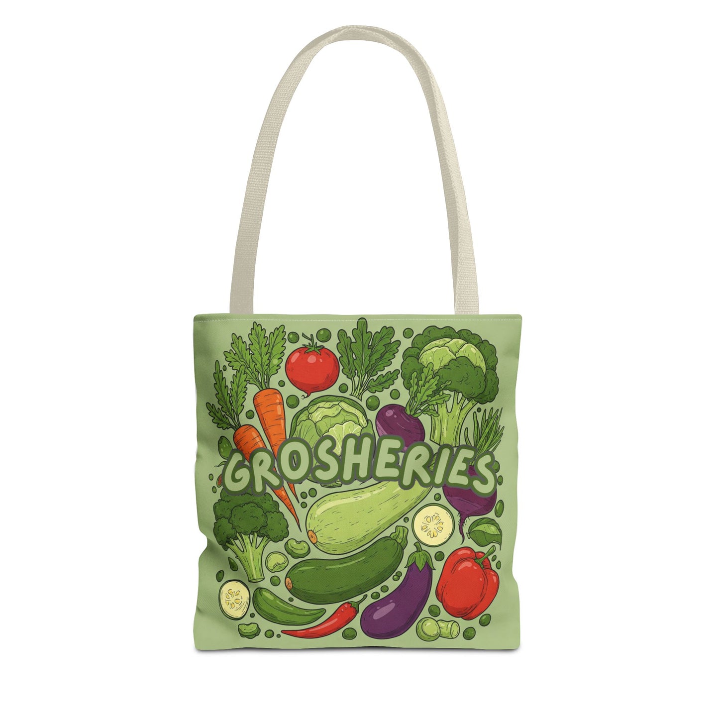 Grosheries Tote Bag - Fun Vegetable Market Eco-Friendly Shopping Bag