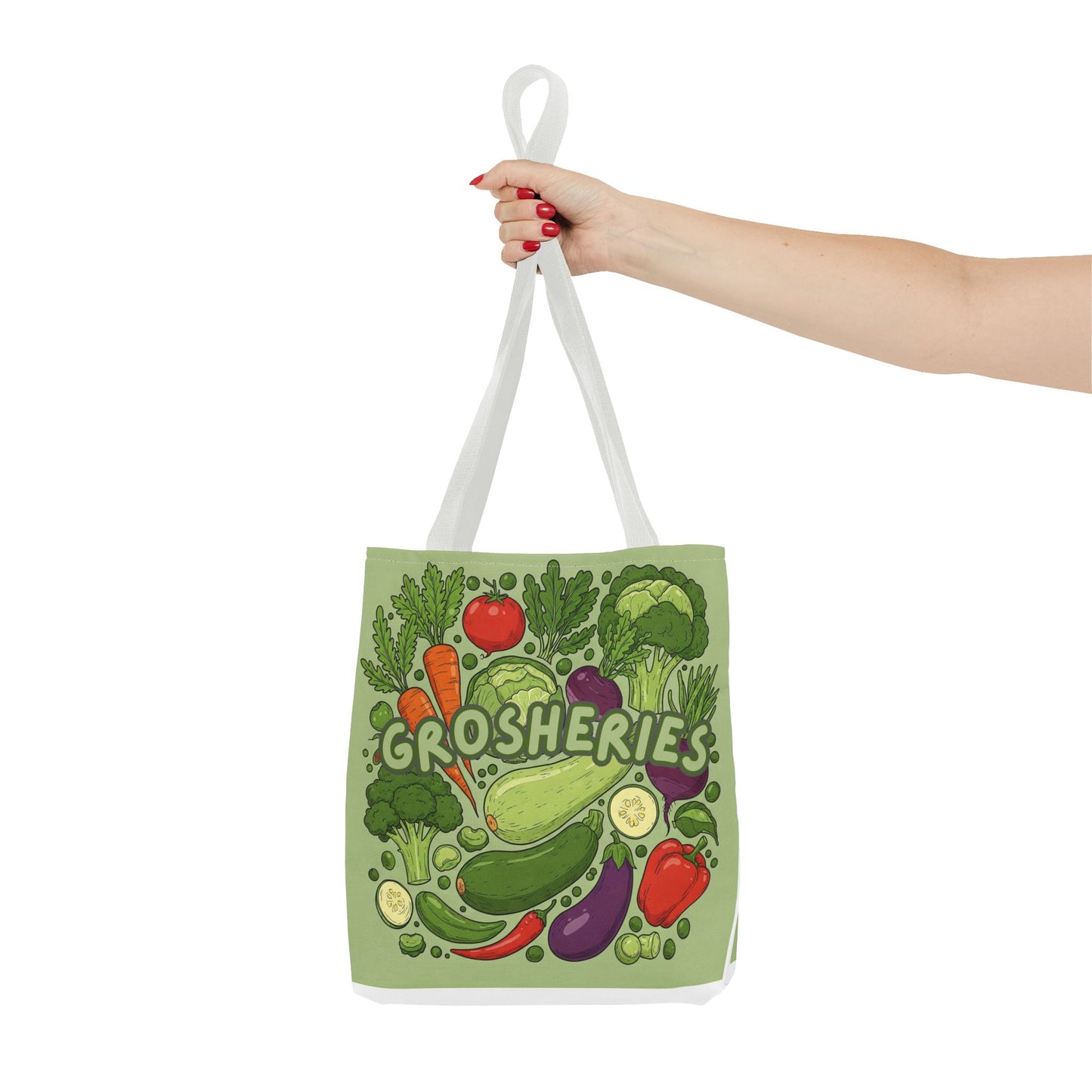 Grosheries Tote Bag - Fun Vegetable Market Eco-Friendly Shopping Bag