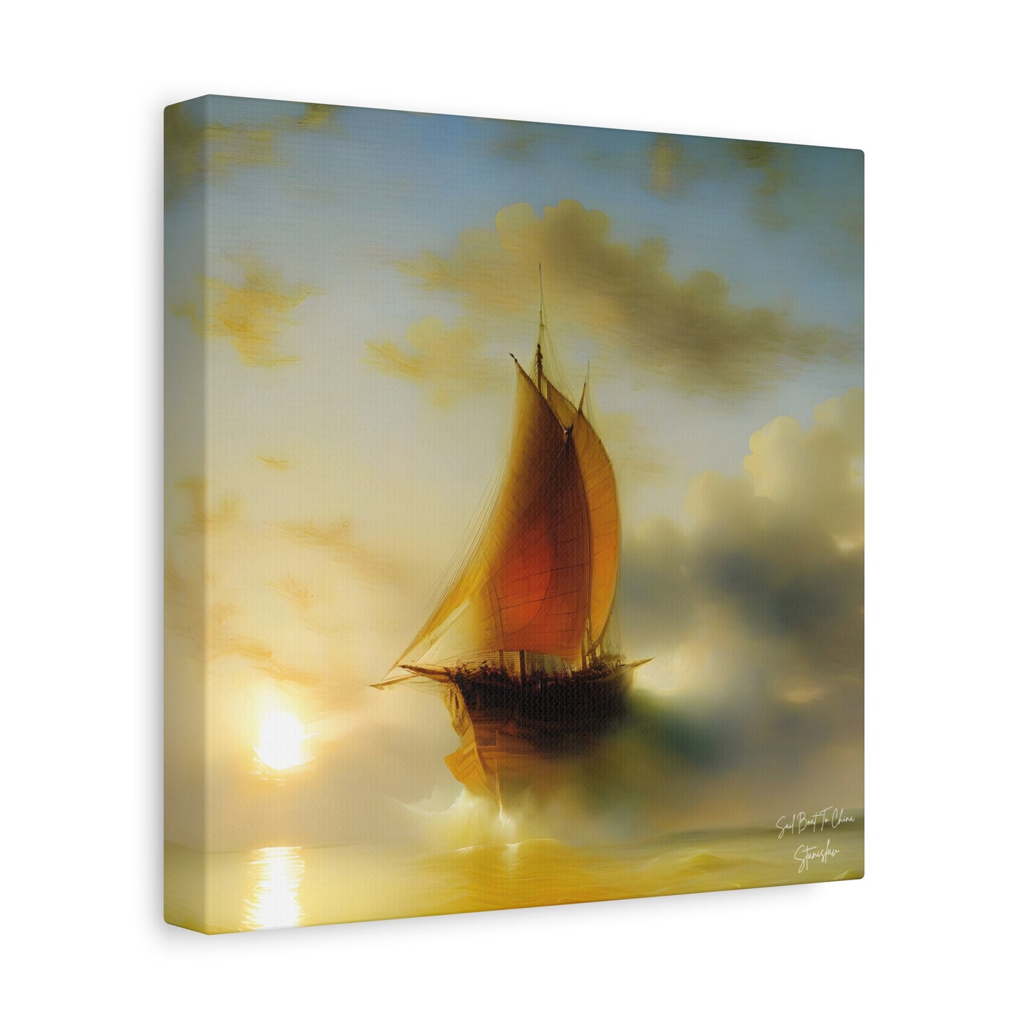 Sail Boat To China, After Turner Matte Canvas, Stretched, 1.25"