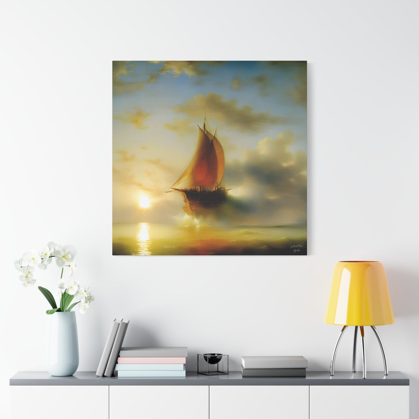 Sail Boat To China, After Turner Matte Canvas, Stretched, 1.25"