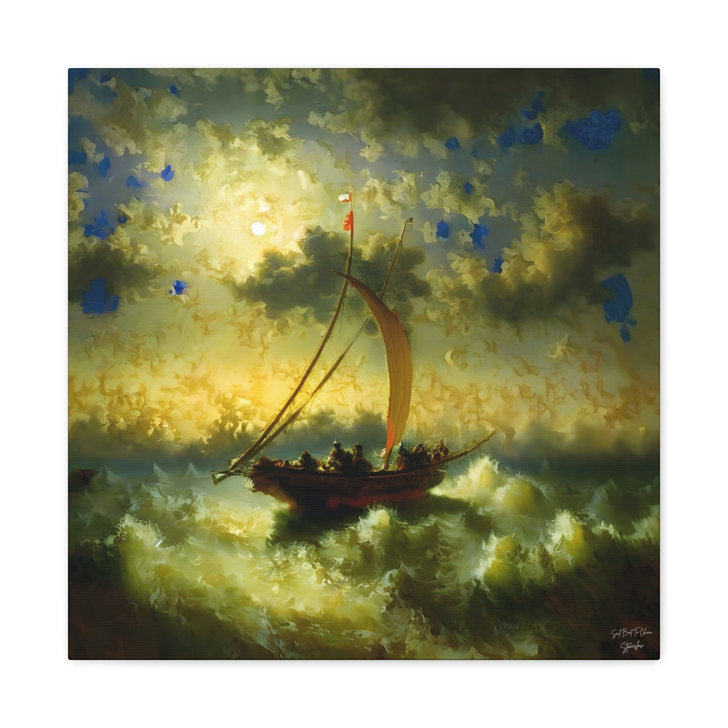 Sail Boat To China, After Rembrandt Matte Canvas, Stretched, 1.25"