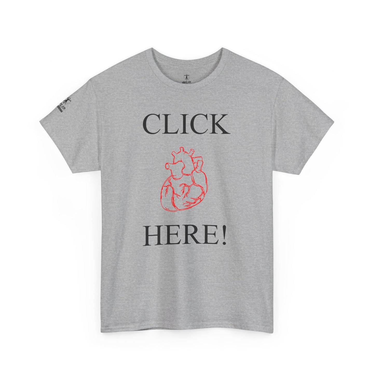 Click Here Heart Unisex Heavy Cotton Tee