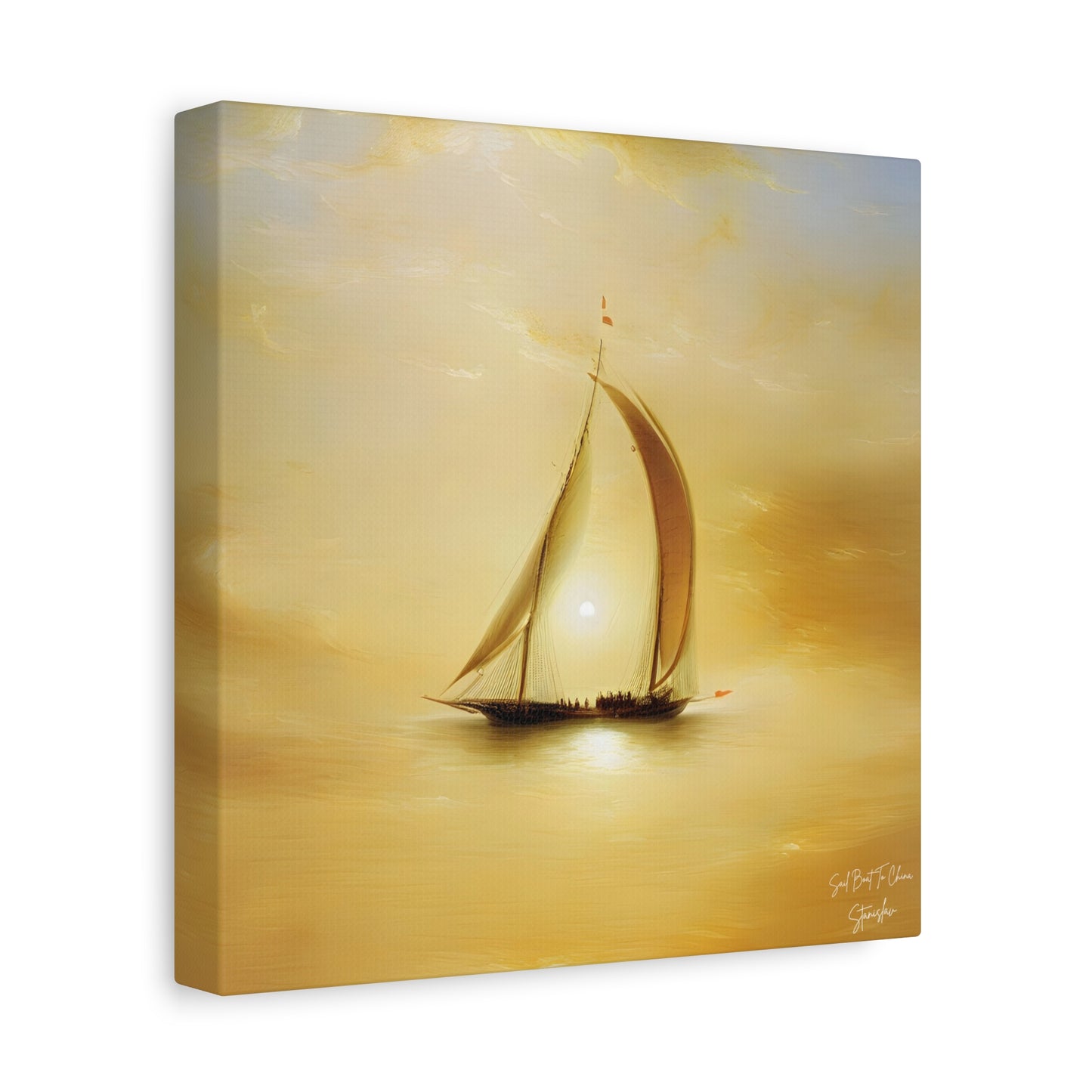 Sail Boat To China, After Rembrandt & Turner Matte Canvas, Stretched, 1.25"