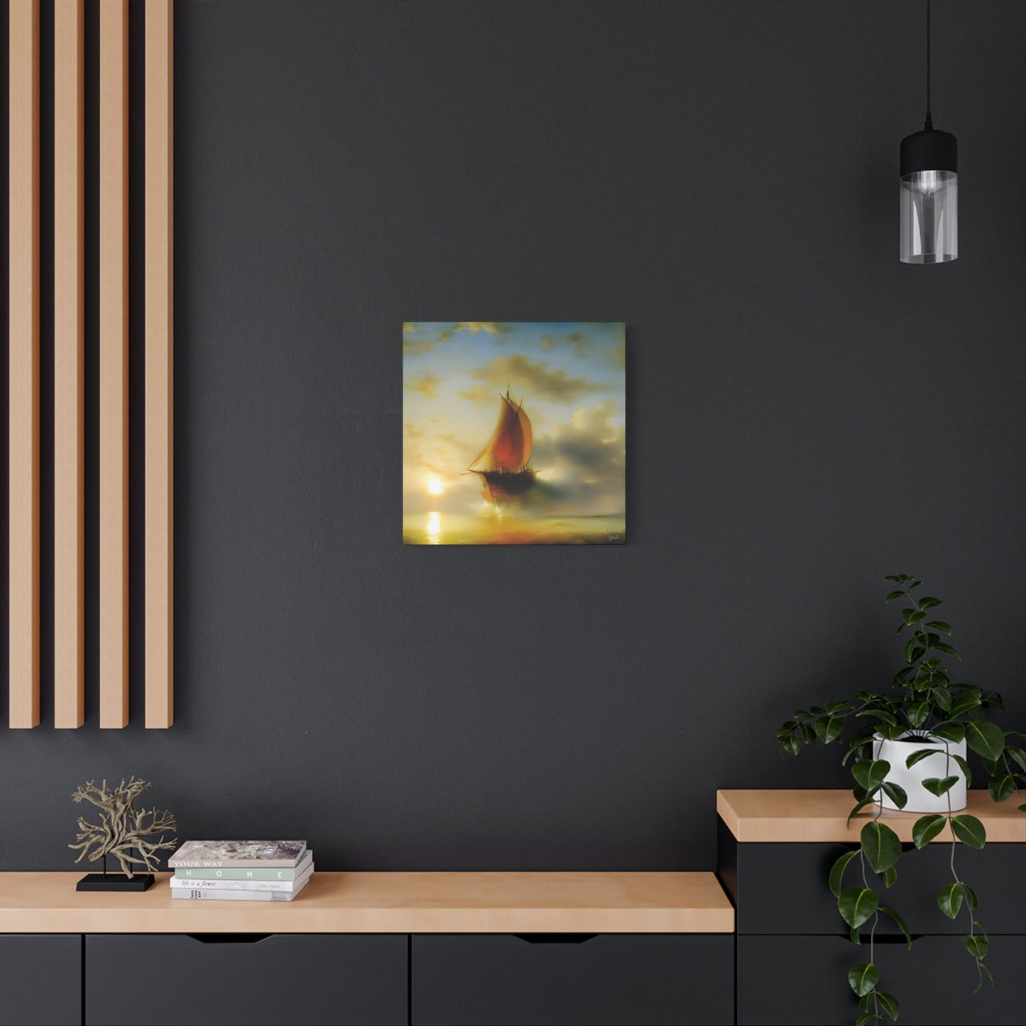 Sail Boat To China, After Turner Matte Canvas, Stretched, 1.25"