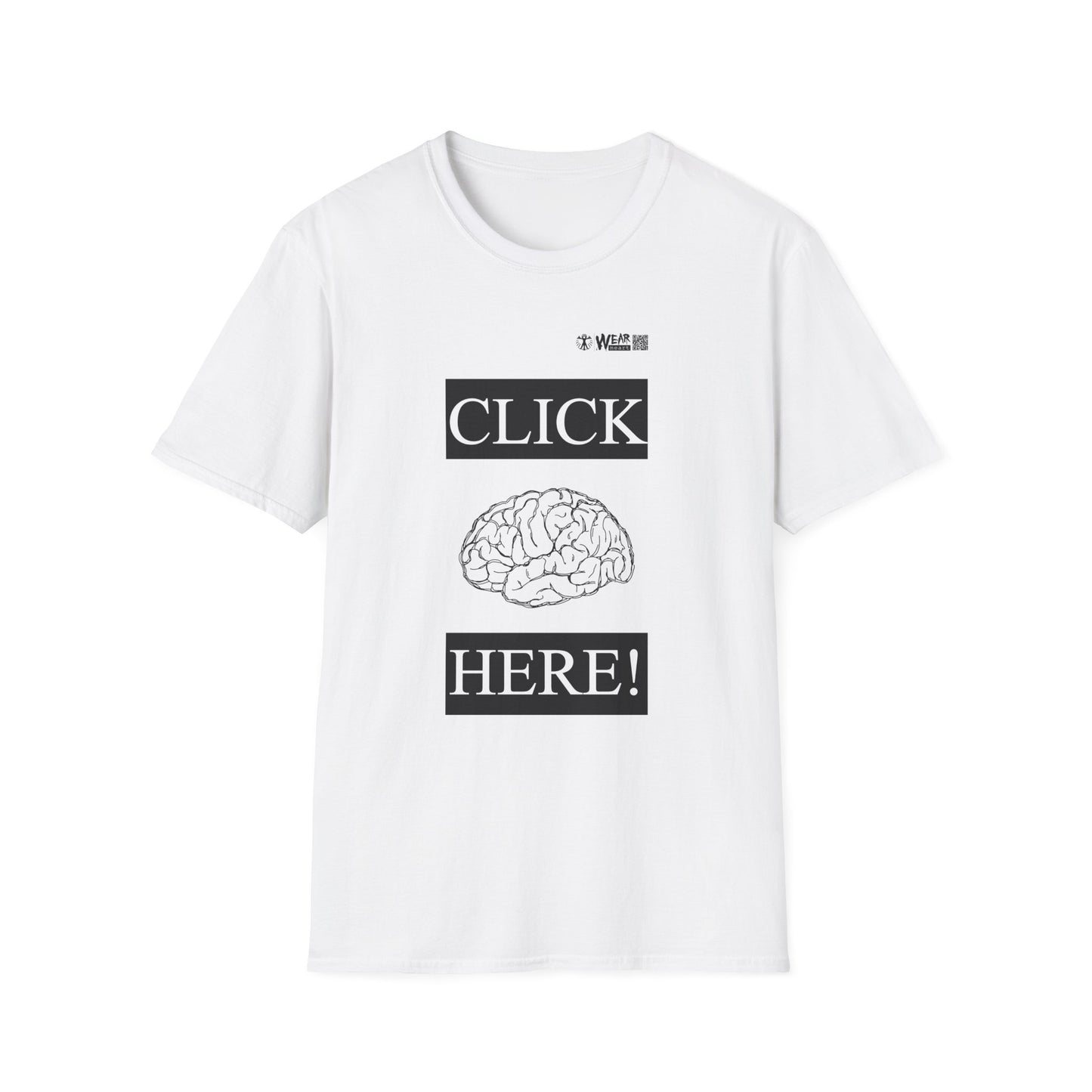 Click Here - Brain Unisex Softstyle T-Shirt