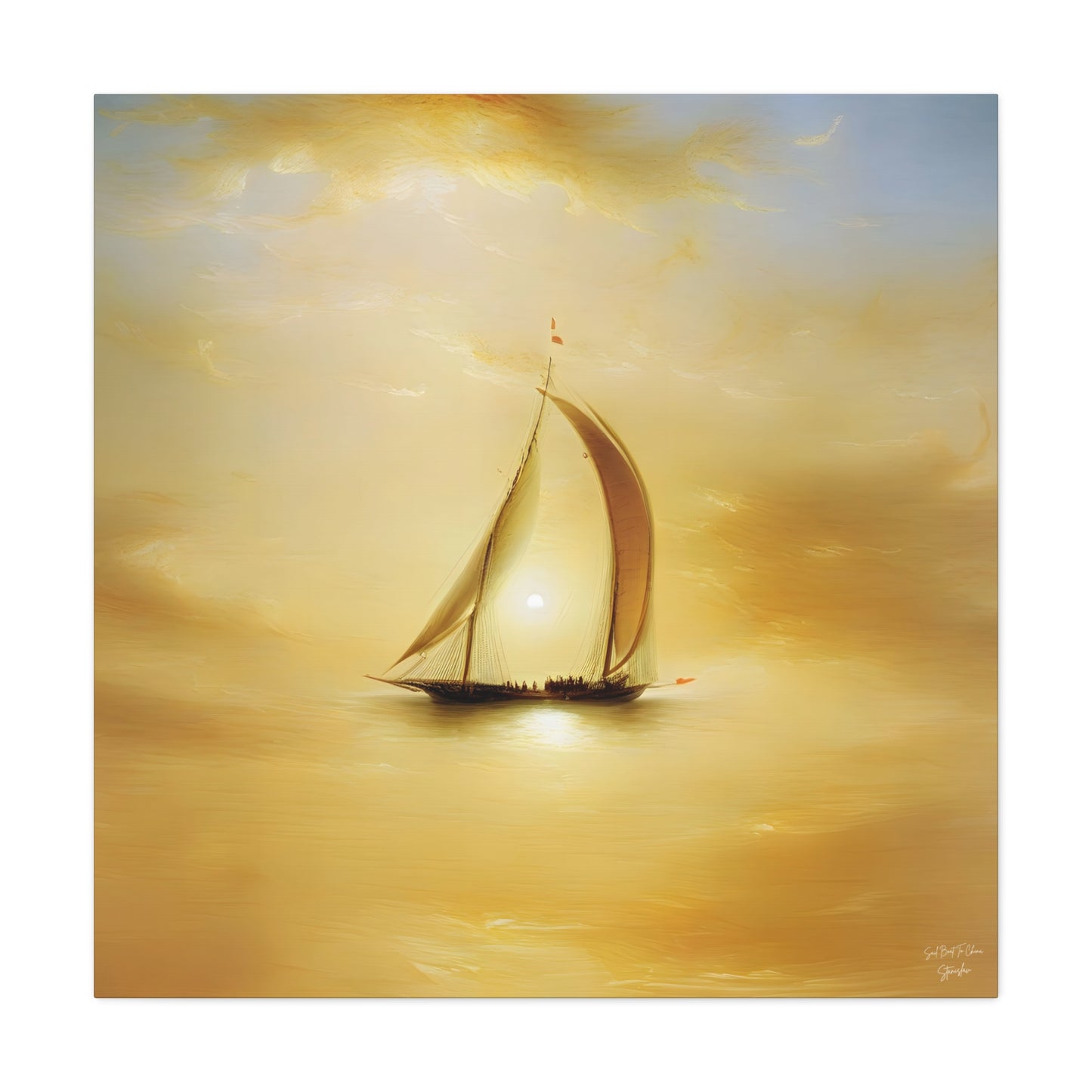 Sail Boat To China, After Rembrandt & Turner Matte Canvas, Stretched, 1.25"