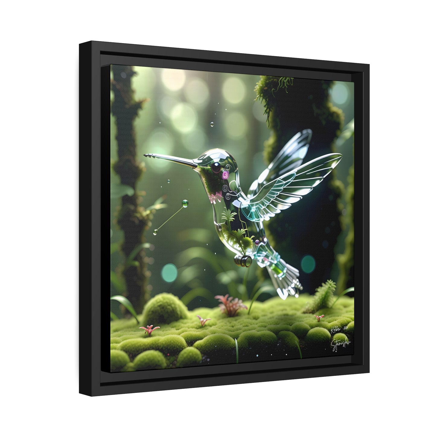 Kolibri - 14"x14" Matte Canvas, Black Frame