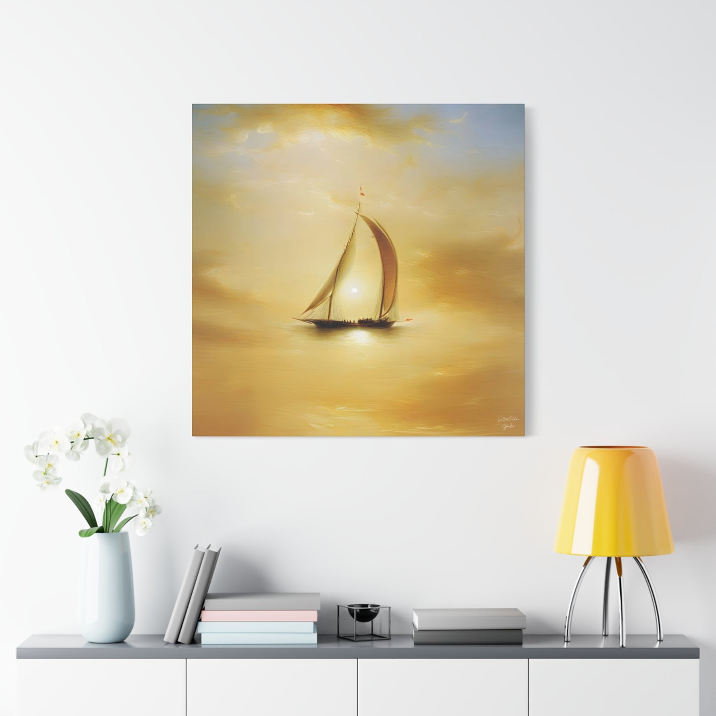 Sail Boat To China, After Rembrandt & Turner Matte Canvas, Stretched, 1.25"