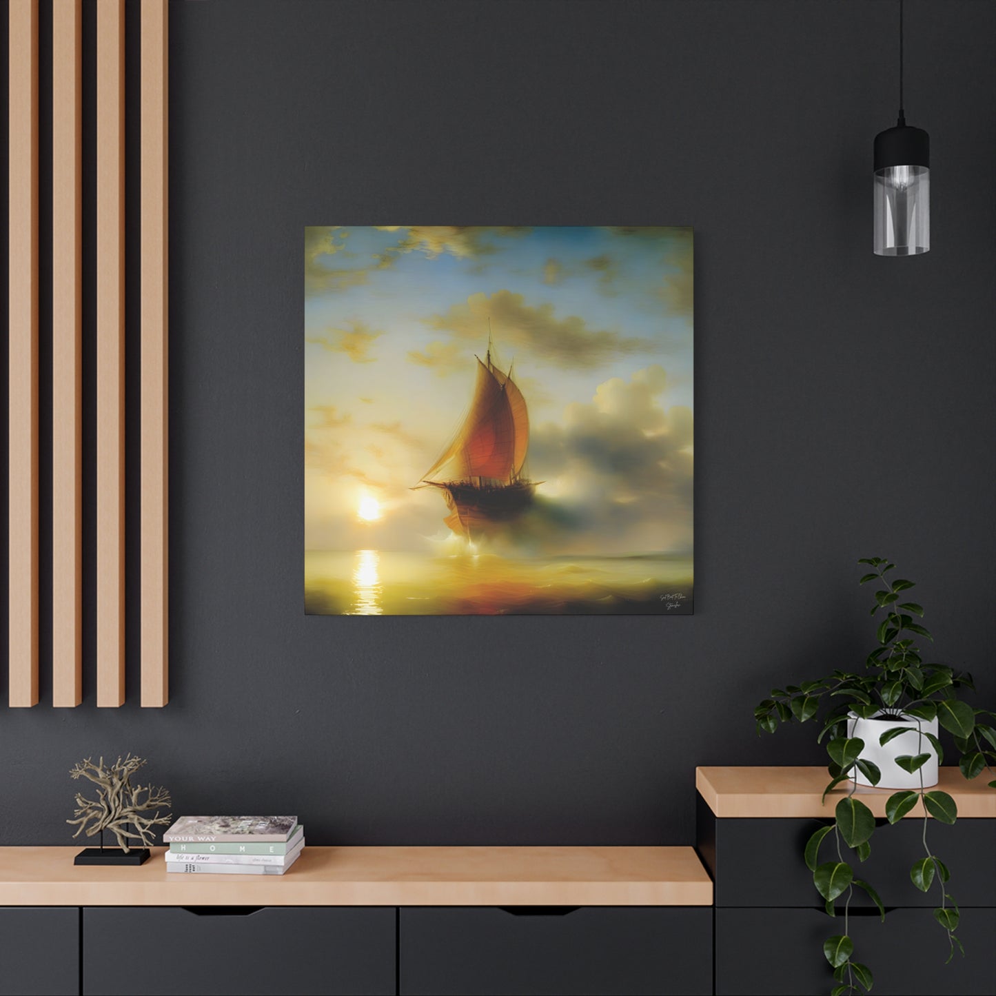 Sail Boat To China, After Turner Matte Canvas, Stretched, 1.25"