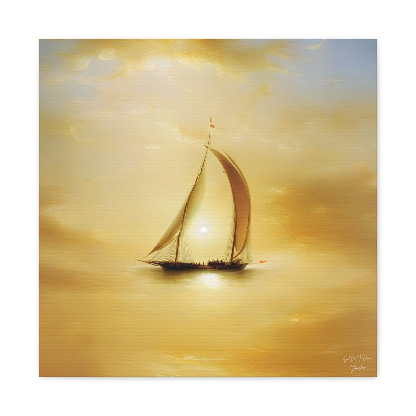 Sail Boat To China, After Rembrandt & Turner Matte Canvas, Stretched, 1.25"