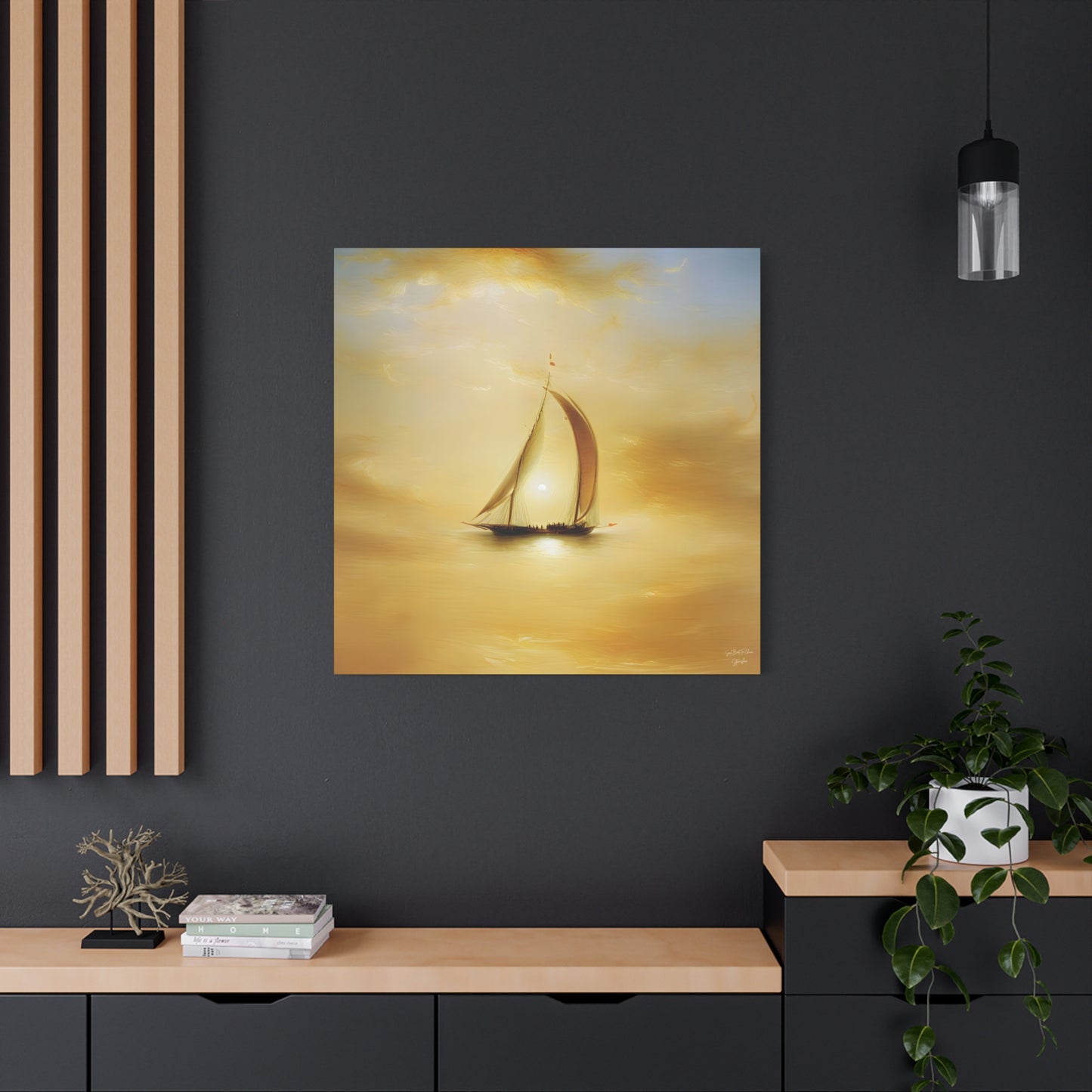 Sail Boat To China, After Rembrandt & Turner Matte Canvas, Stretched, 1.25"