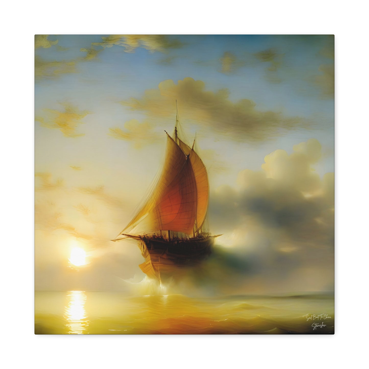 Sail Boat To China, After Turner Matte Canvas, Stretched, 1.25"