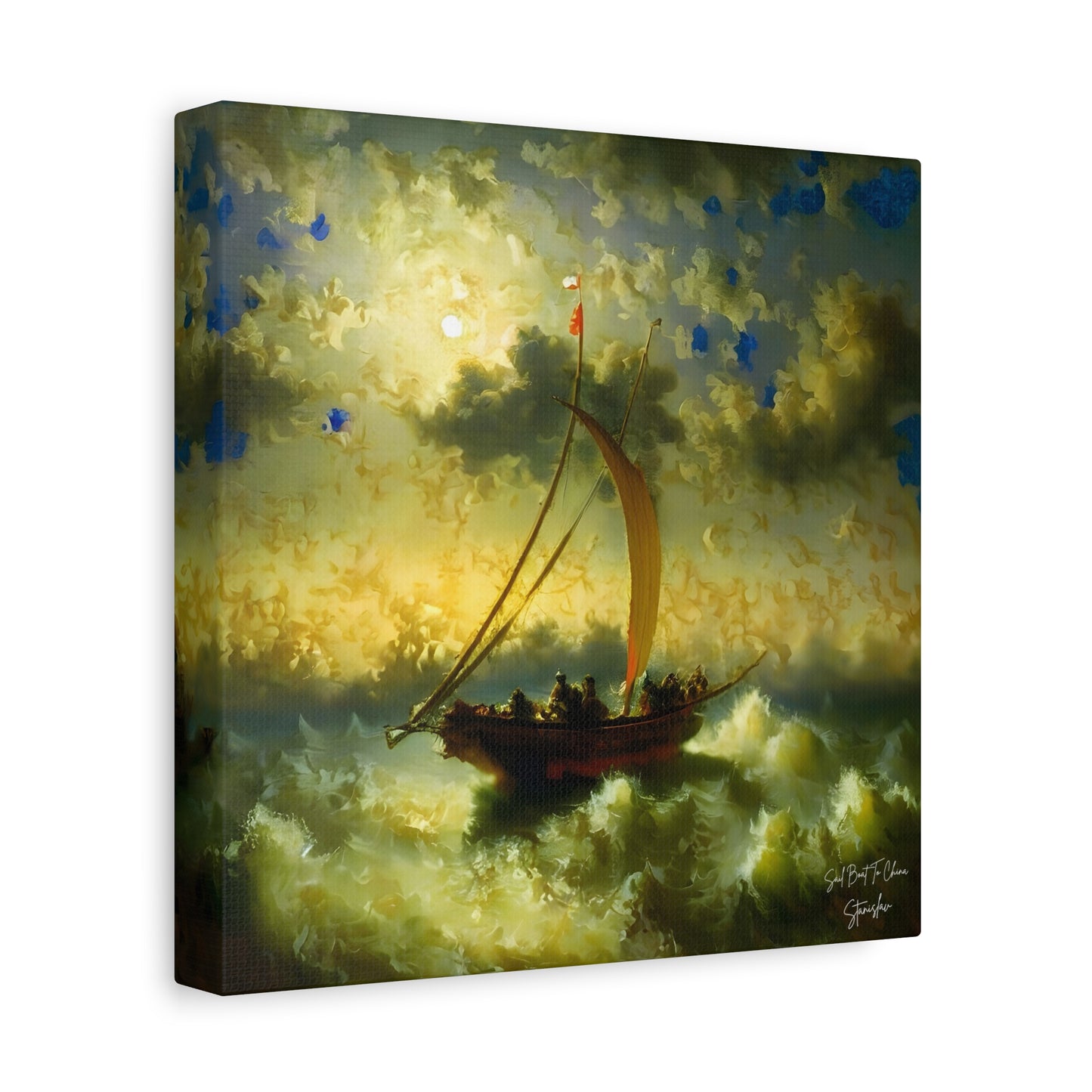 Sail Boat To China, After Rembrandt Matte Canvas, Stretched, 1.25"