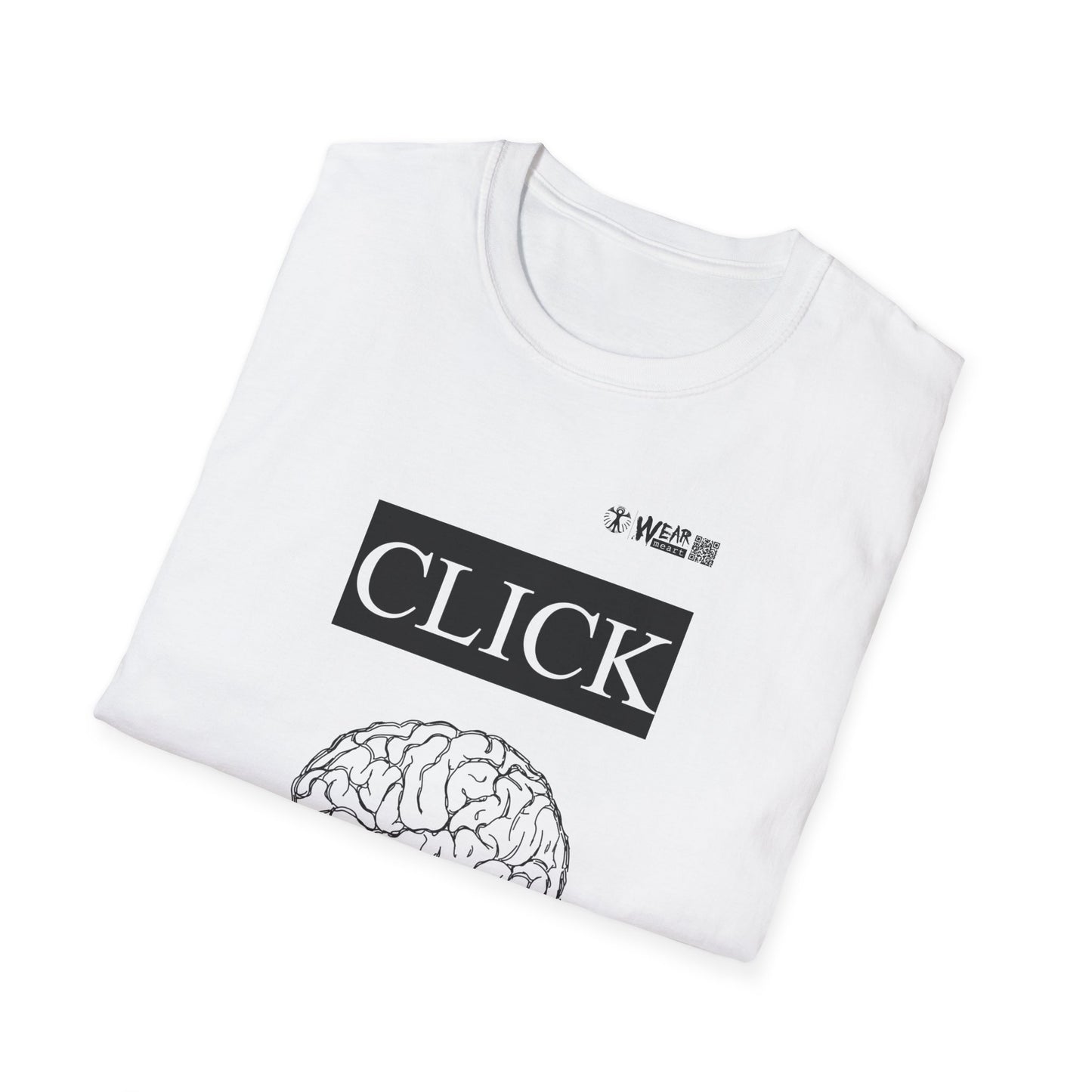 Click Here - Brain Unisex Softstyle T-Shirt