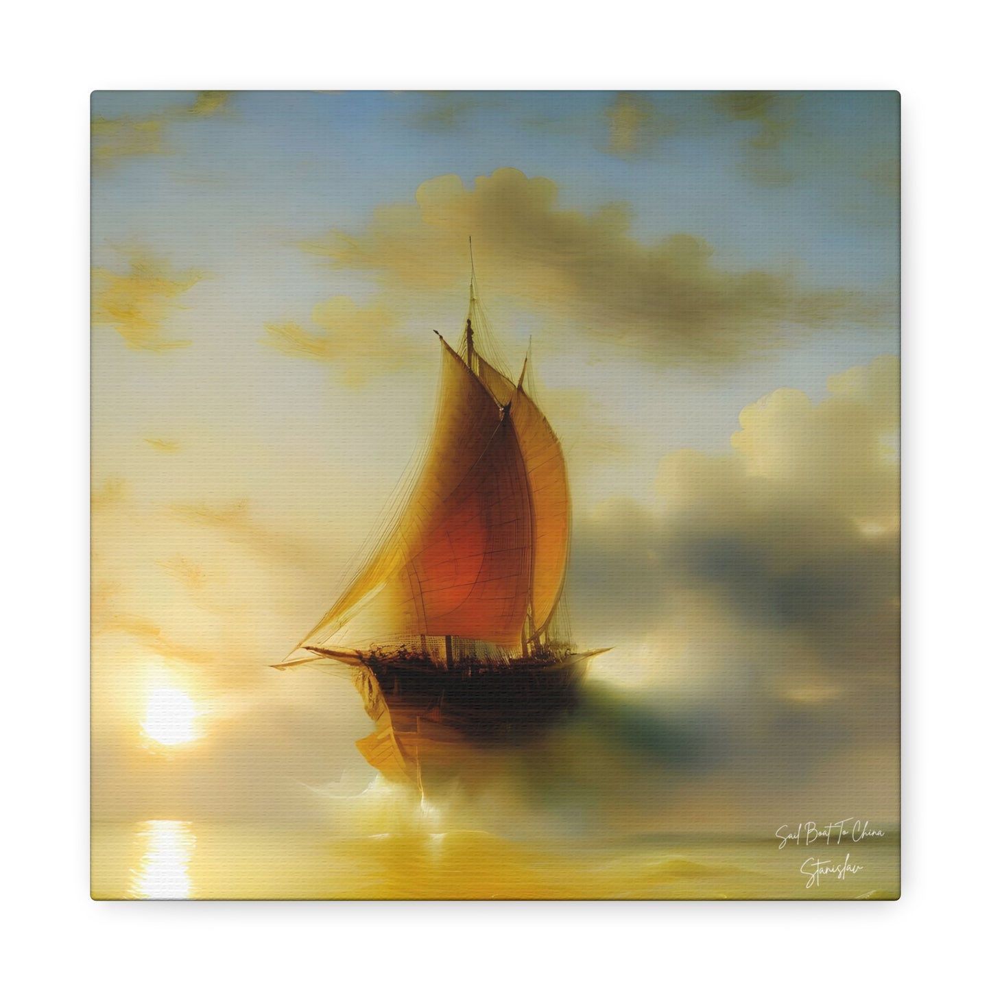 Sail Boat To China, After Turner Matte Canvas, Stretched, 1.25"