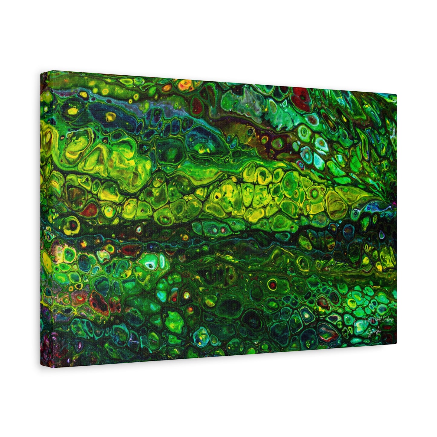 Emerald Forest Orbital Landscape Matte Canvas, Stretched, 1.25"