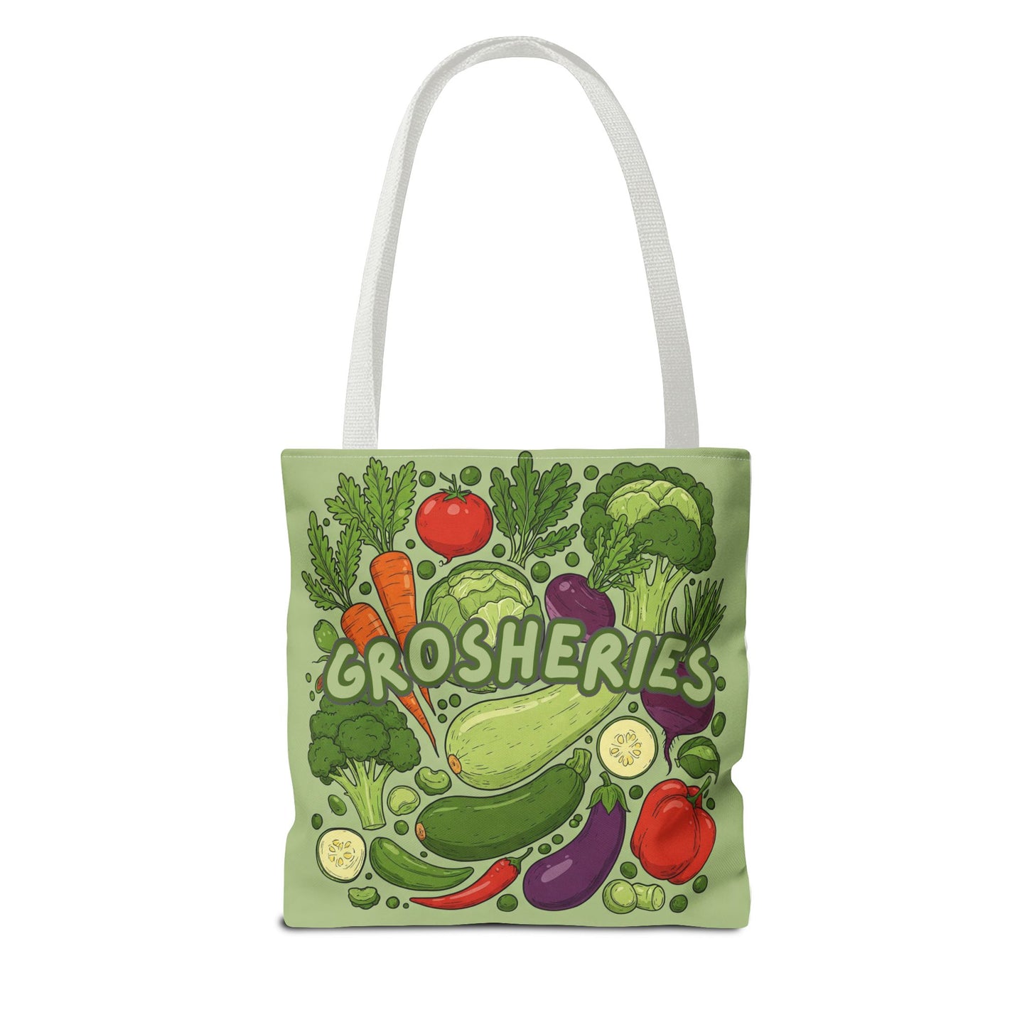 Grosheries Tote Bag - Fun Vegetable Market Eco-Friendly Shopping Bag