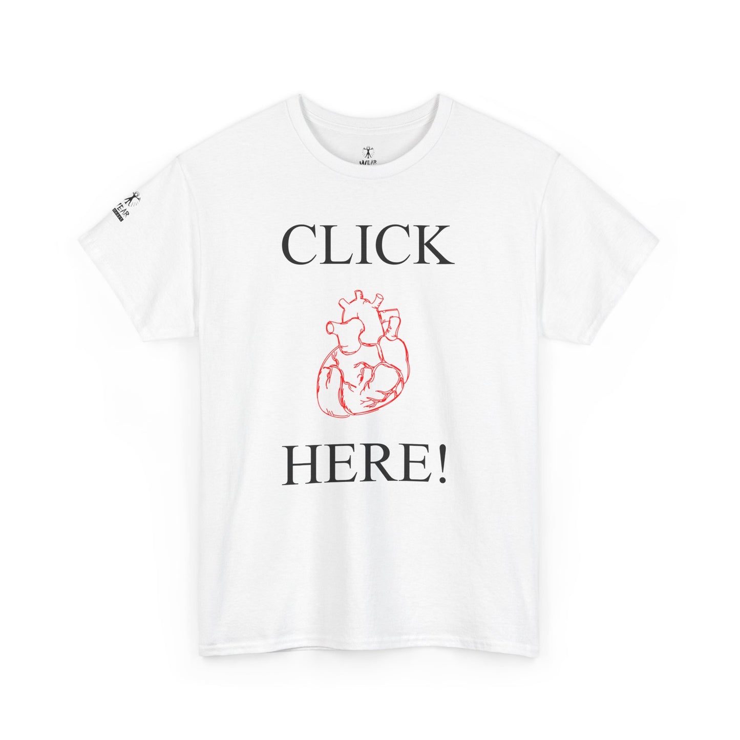 Click Here Heart Unisex Heavy Cotton Tee