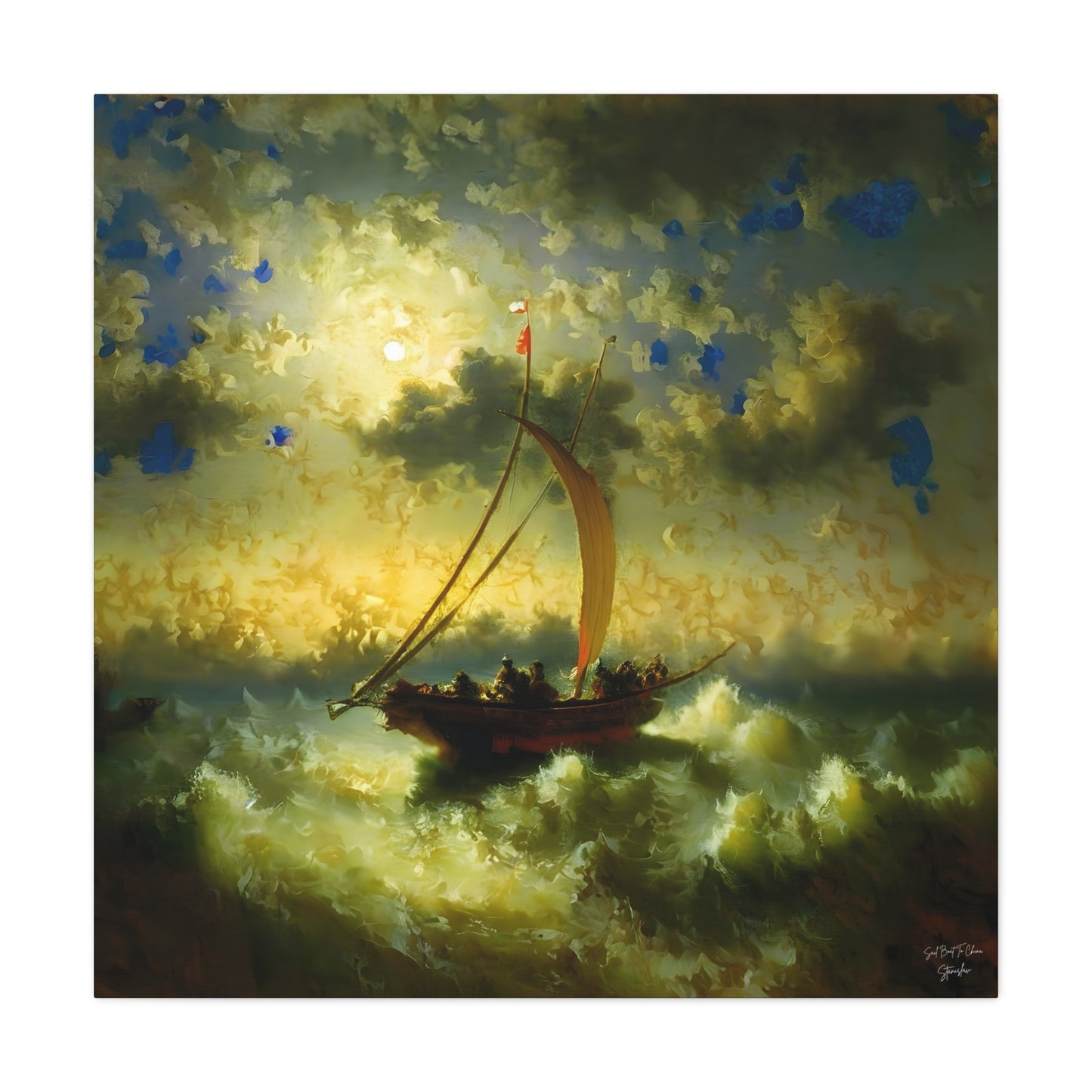 Sail Boat To China, After Rembrandt Matte Canvas, Stretched, 1.25"