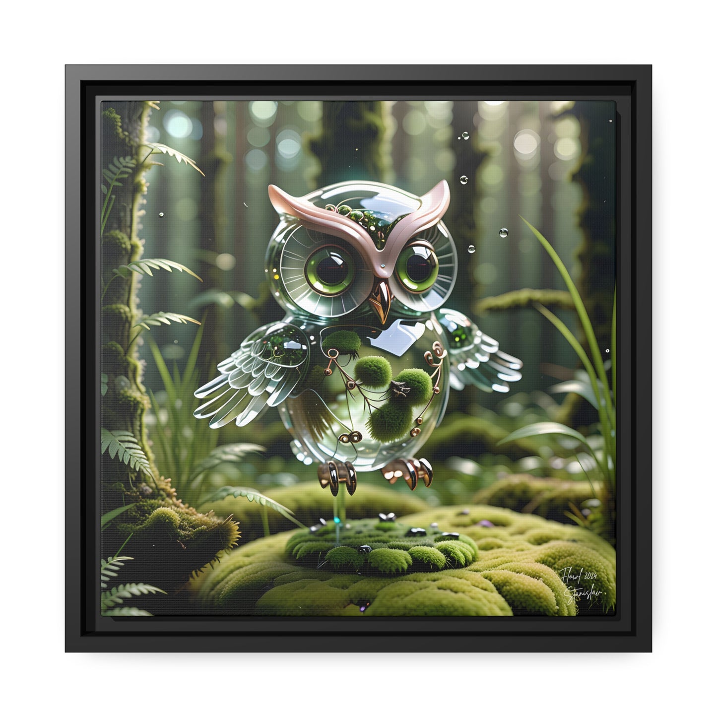 Flowl - 14"x14" Matte Canvas, Black Frame