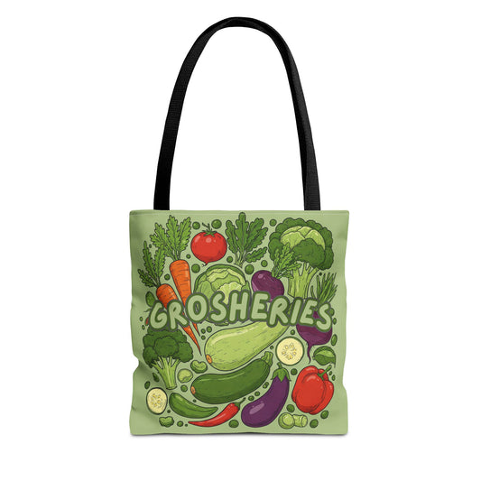 Grosheries Tote Bag - Fun Vegetable Market Eco-Friendly Shopping Bag