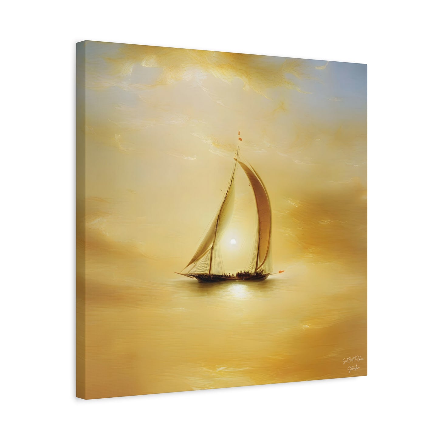 Sail Boat To China, After Rembrandt & Turner Matte Canvas, Stretched, 1.25"