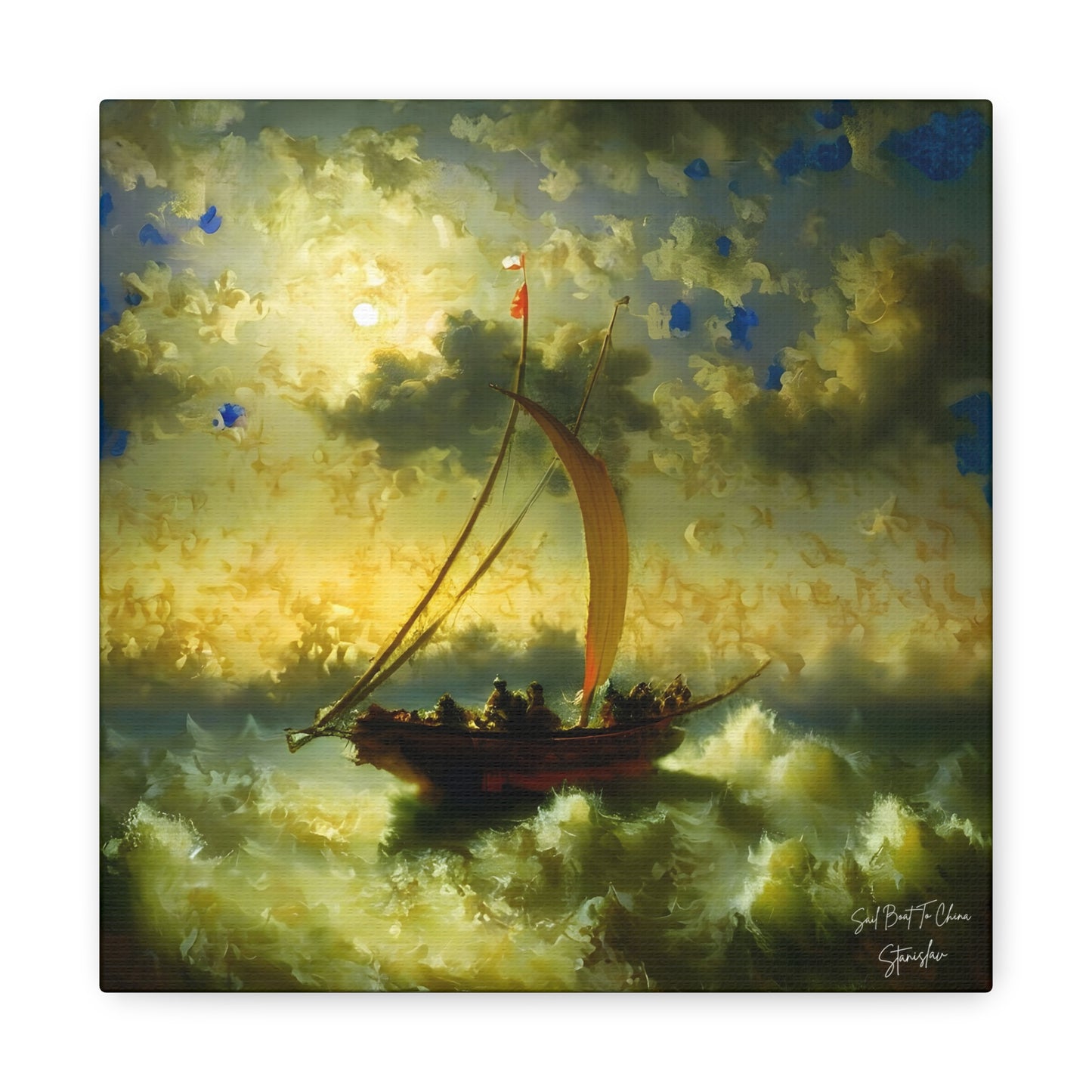 Sail Boat To China, After Rembrandt Matte Canvas, Stretched, 1.25"