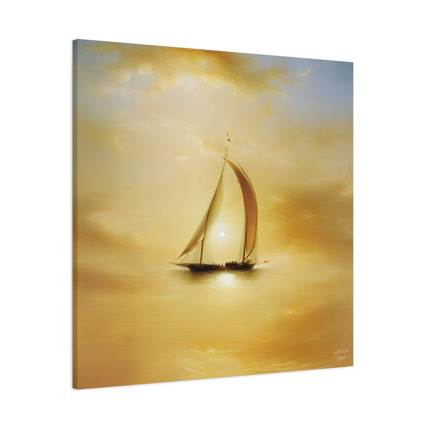 Sail Boat To China, After Rembrandt & Turner Matte Canvas, Stretched, 1.25"