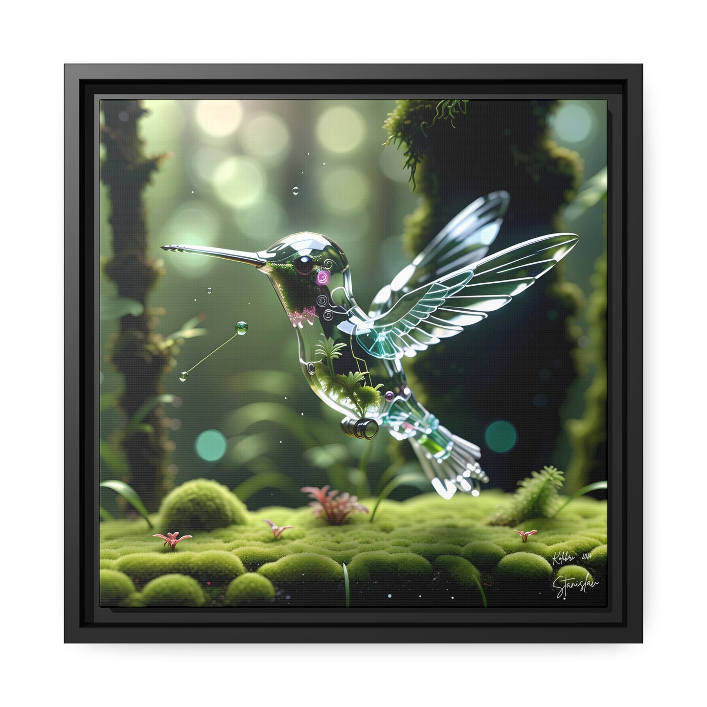 Kolibri - 14"x14" Matte Canvas, Black Frame