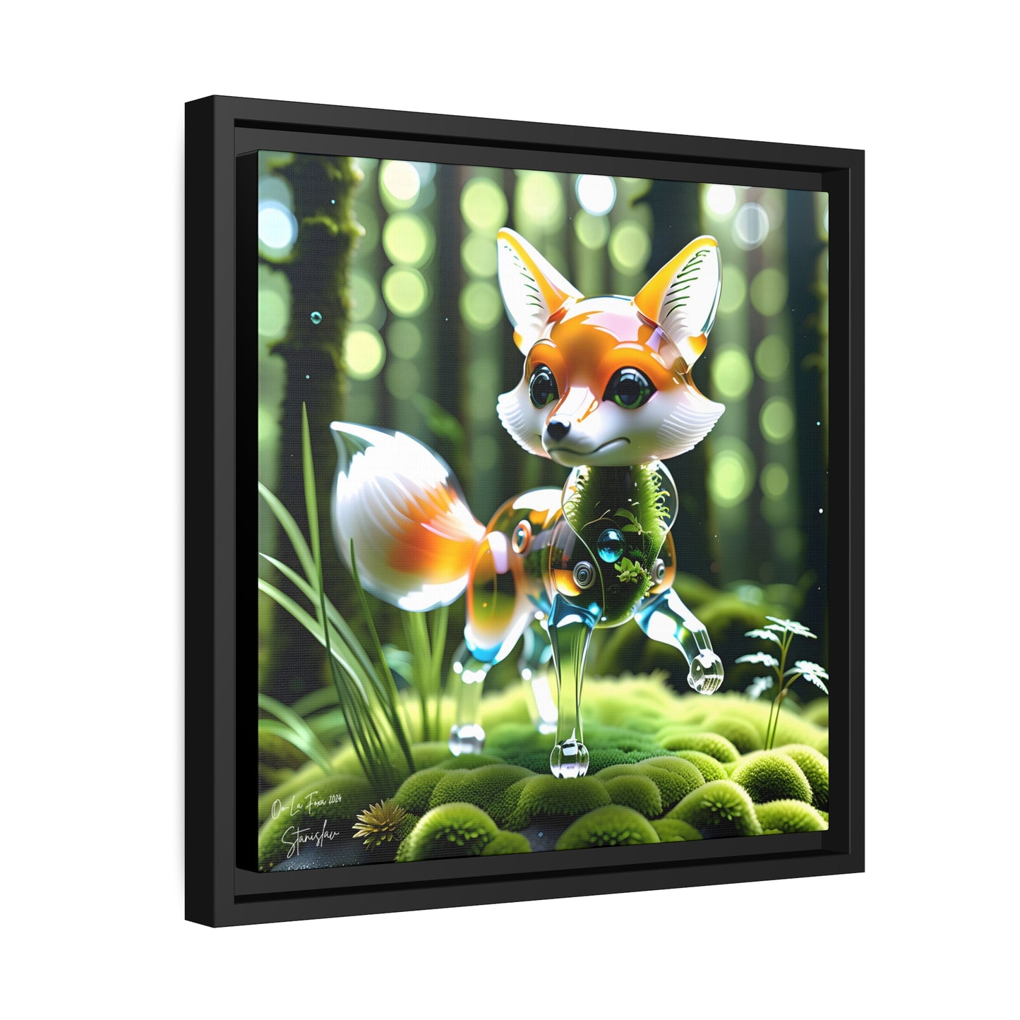 Oo-La Foxa - 14"x14" Matte Canvas, Black Frame